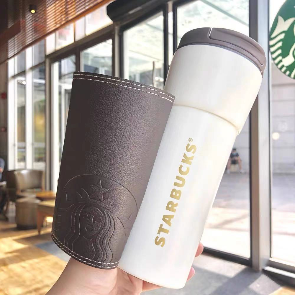 Starbucks Travel Mug With Leather Cover 473ml -