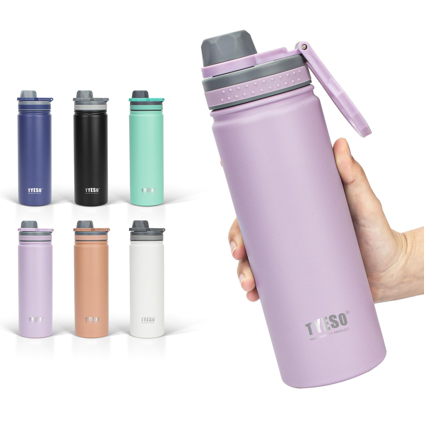 TYESO Stainless Steel Double Vacuum Insulated Water Bottle | 20oz