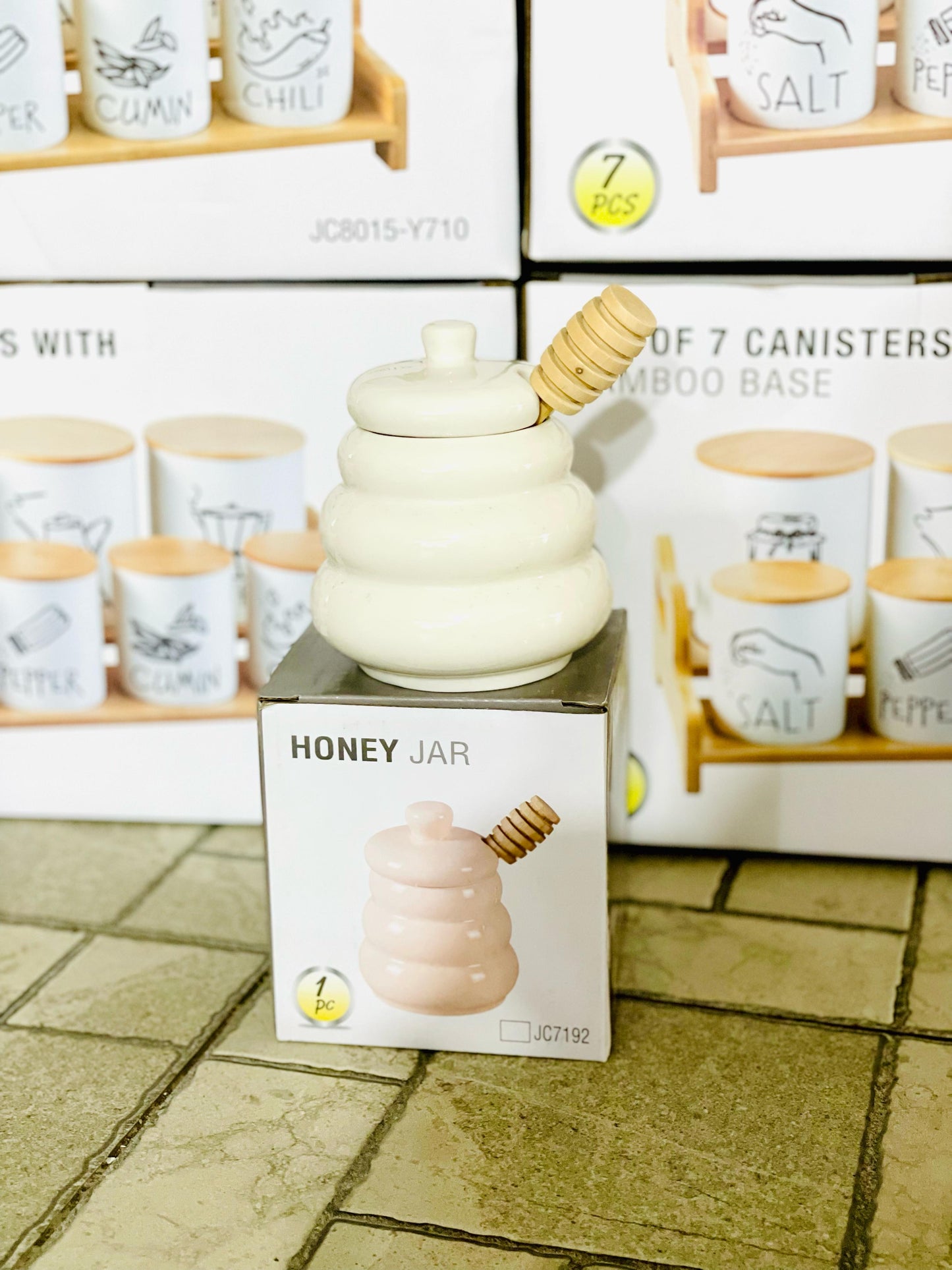 Ceramic Honey Pot Honey Jar Syrup Dispenser