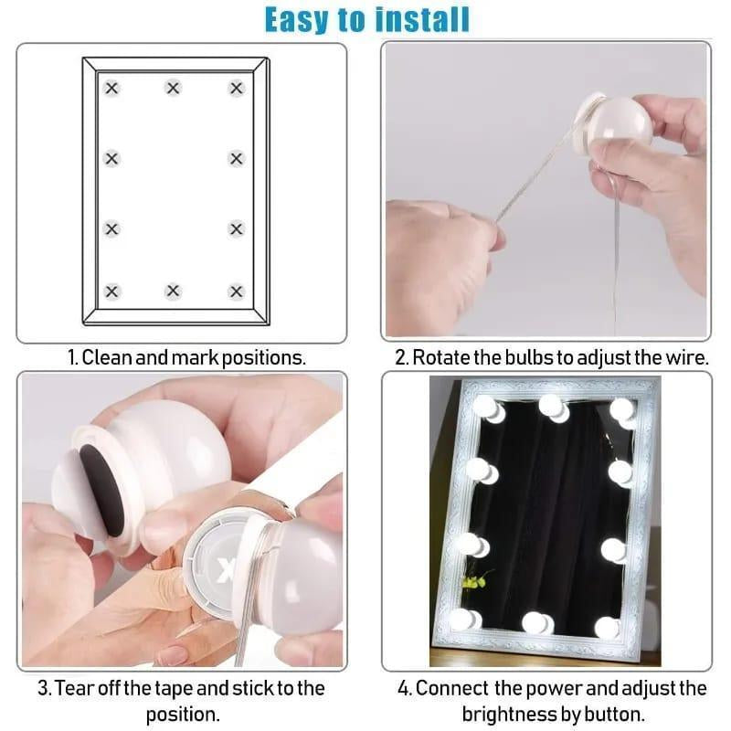 LED VANITY MIRROR LIGHTS 10 Bulbs