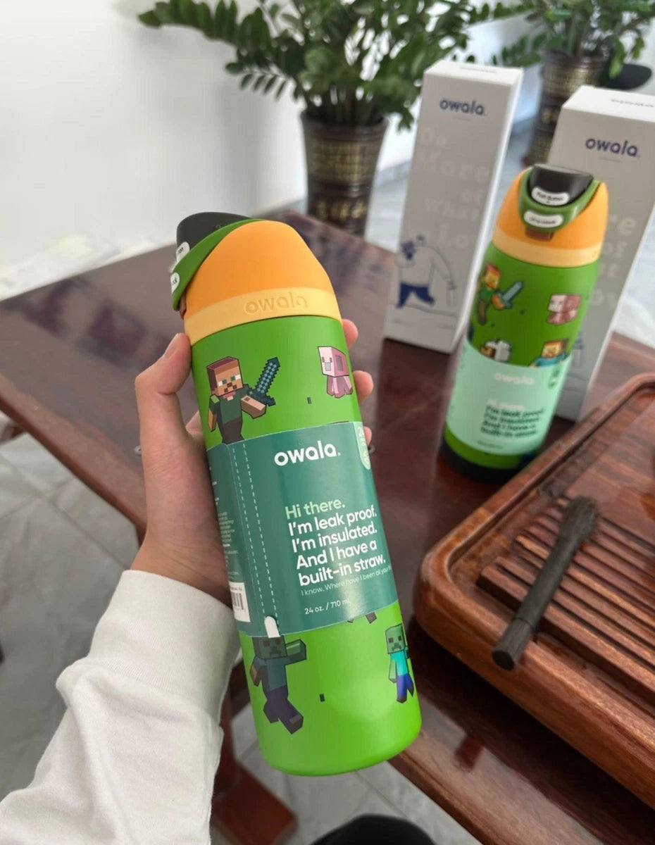 Owala FreeSip® Minecraft Edition Insulated Stainless Steel Water Bottle – 24oz