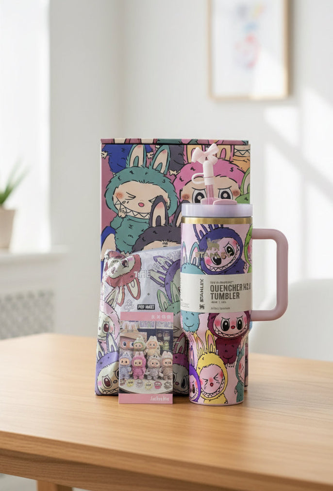 Stanley X Labubu Quencher Flow-State 2.0 Tumbler 40oz with Labubu Doll