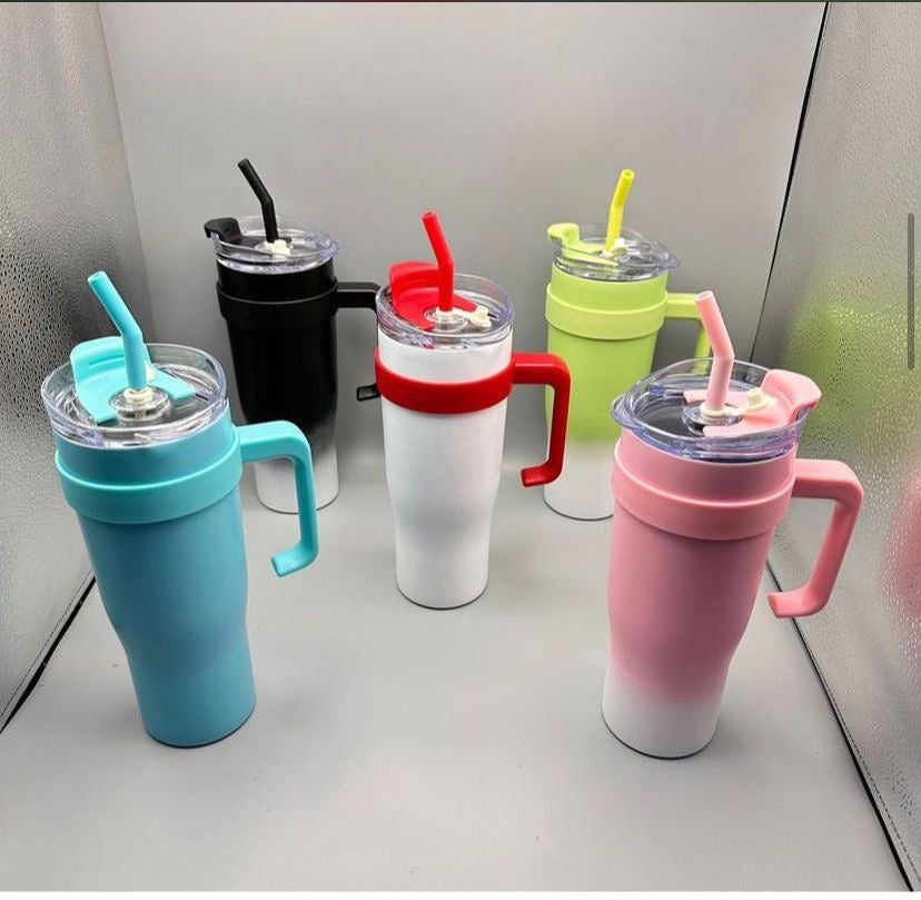 Stainless Steel Tumbler With Steel Straw 1200Ml