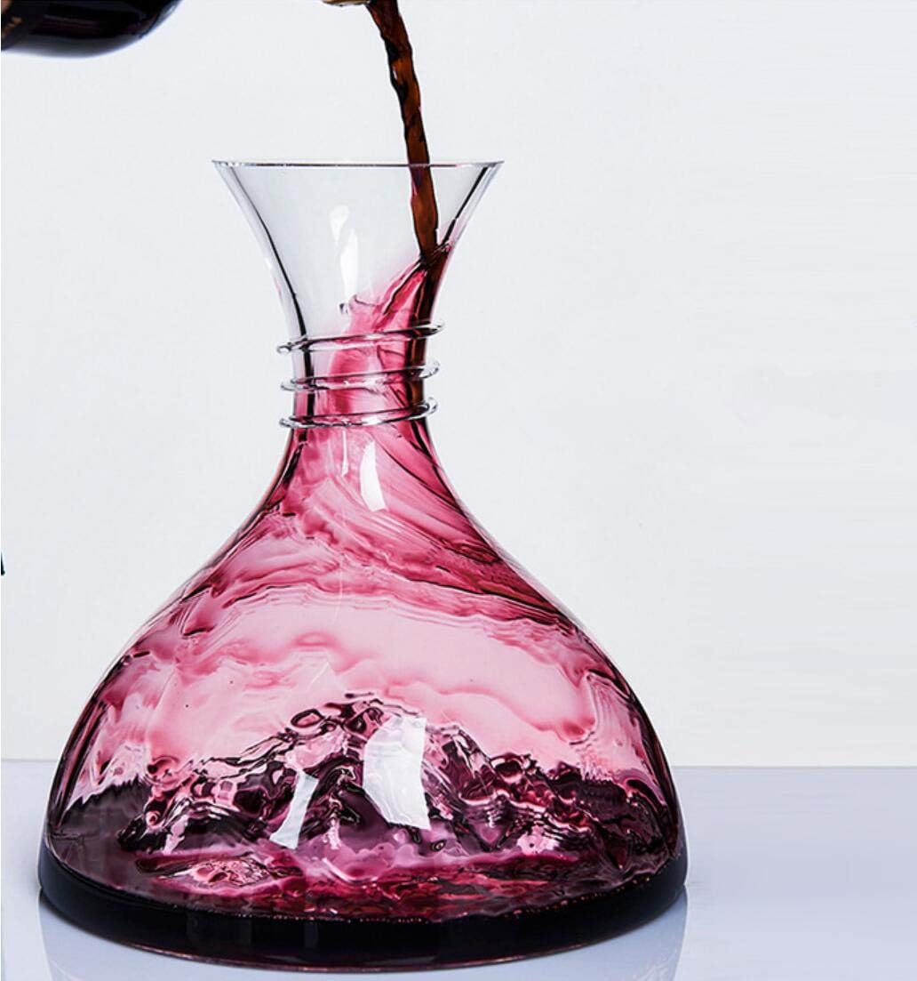 Creative Snow Mountain Style Crystal Red Wine Decanter - 100% Hand Blown Lead-Free Crystal Glass Red