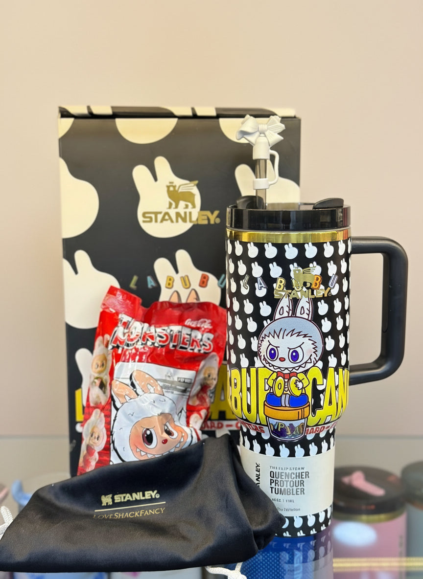 Stanley X Labubu Quencher Flow-State 2.0 Tumbler 40oz with Labubu Doll With Accessories