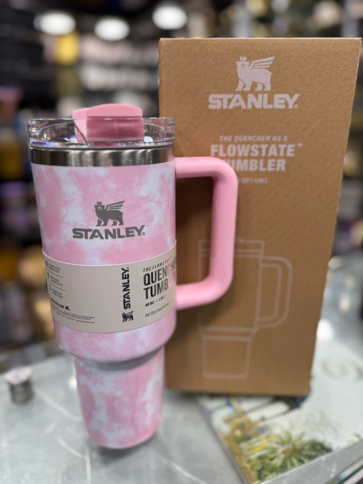 Stanley Quencher H2.0 Tumbler 40 oz - Peach Tie Dye