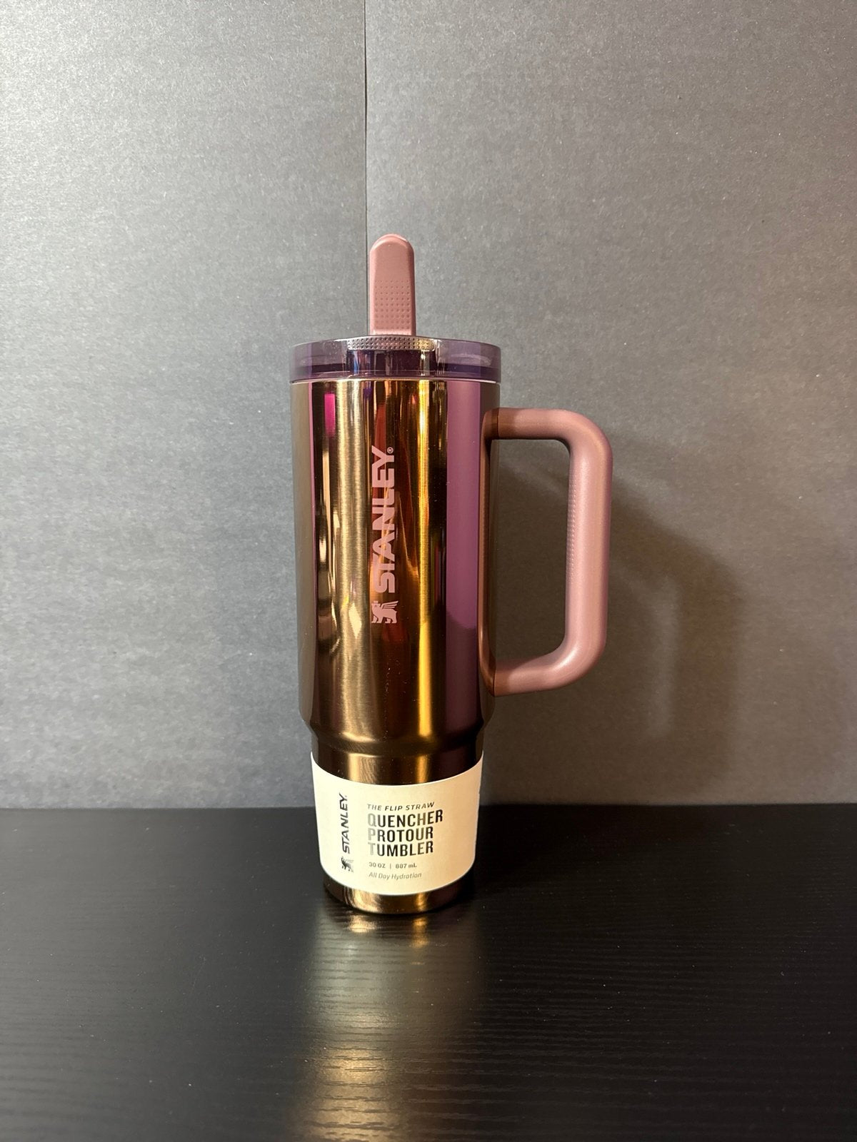 STANLEY QUENCHER PROTOUR FLIP STRAW GLOSSY ROSE GOLD TUMBLER | 40OZ