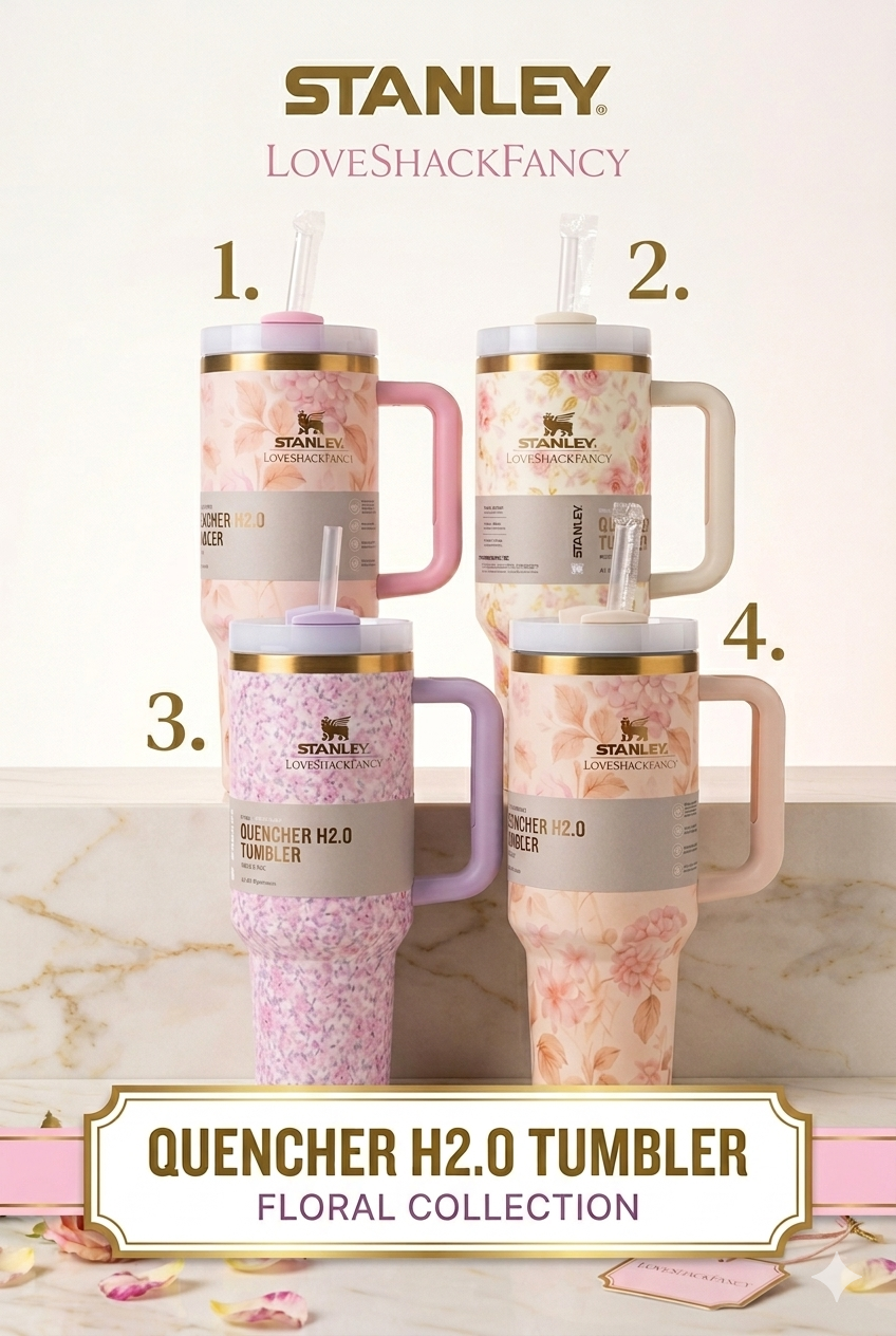 Floral Quencher H2.0 Tumbler 40 oz – Limited Edition LoveShackFancy Collection