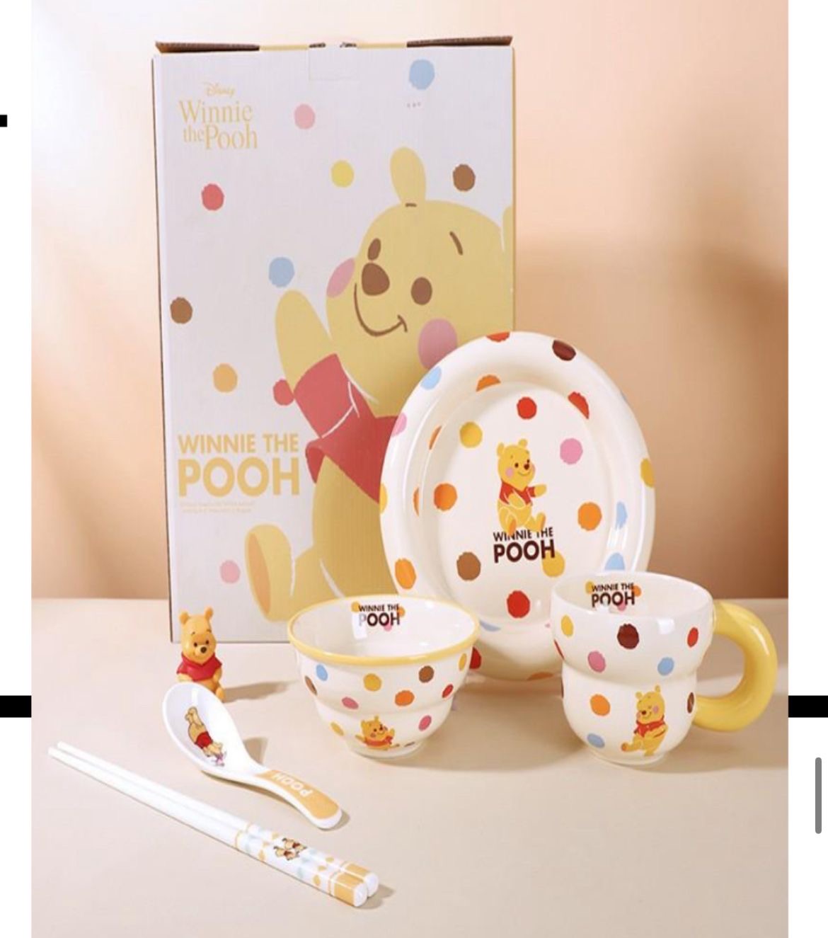 DISNEY MICKEY & FRIENDS 6-PIECE DINNERWARE SET - POOH
