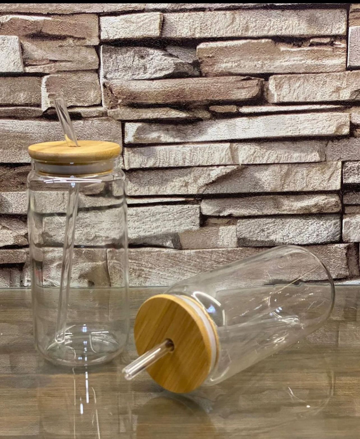 Ice Tea Glass With Lid & Straw - 550Ml