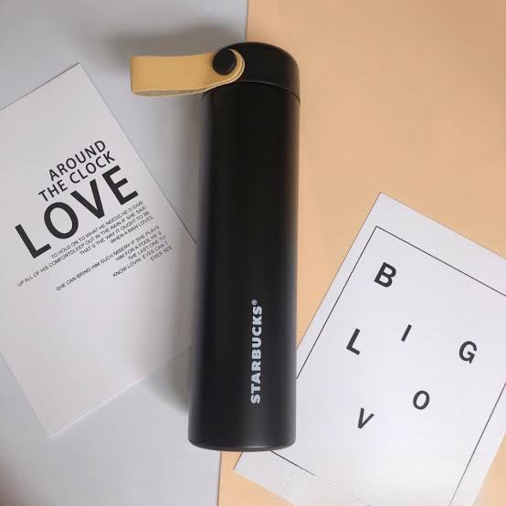 Starbucks Stainless Steel Water Bottle in a sleek, minimalist black finish | 473Ml