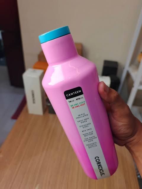 Corkcicle Canteen - 16oz Insulated Stainless Steel Water Bottle - Vibrant Pink