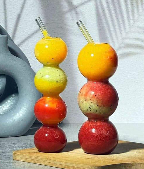 3-Tier Clear Glass Bubble Hydroponic Straw Glass