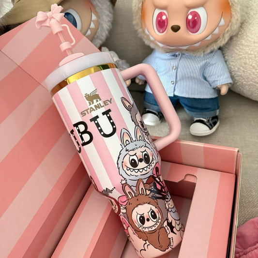 Stanley Labubu Quencher H2.0 FlowState™ Tumbler 40 oz With Labubu Doll Keychain With Accessories
