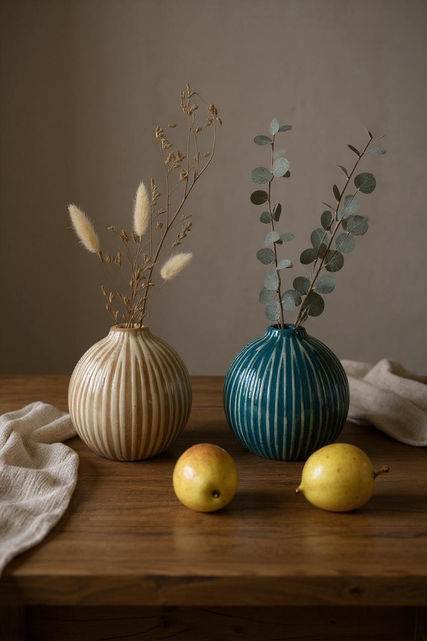 Whispering Spheres Textured Vases