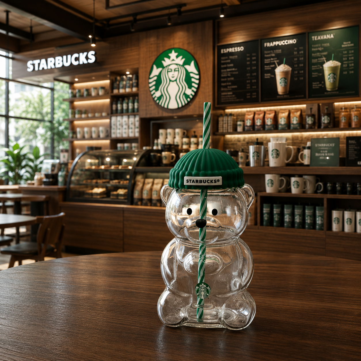 Original Starbucks Bearista Bear Limited Edition Glass Cup | 20oz
