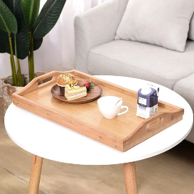 Foldable Wooden Bed Table – 50x30 cm | Multipurpose Laptop & Breakfast Tray
