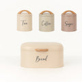 4-Piece Retro Metal Bread Bin And Canister Set | Multicolour
