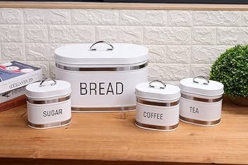 Royal Homeware 4pc Breadbin & Canister Set - Florenzo Collection