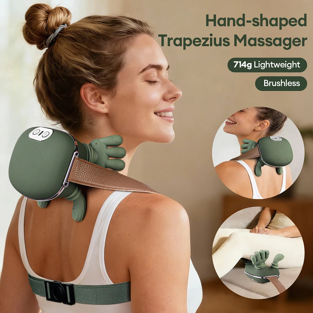 TRAPEZIUS NECK & SHOULDER MASSAGER WITH HEAT – MULTIFUNCTIONAL HOME KNEADING DEVICE