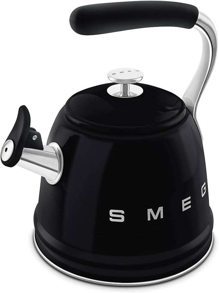 SMEG Retro Stovetop Whistling Kettle – 2.4Q | Black