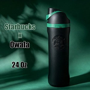 Starbucks x Owala FreeSip Black Limited Edition Stainless Steel Water Bottle (24 oz / 710 ml)