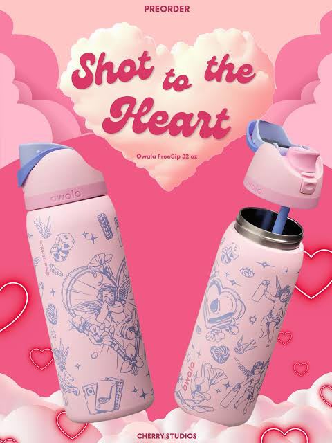 Owala FreeSip 32oz Insulated Stainless Steel Water Bottle – Shot to the Heart Limited Edition