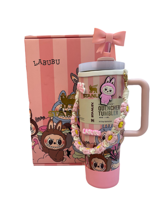 Stanley Labubu Quencher H2.0 FlowState™ Tumbler 40 oz With Labubu Doll Keychain With Accessories