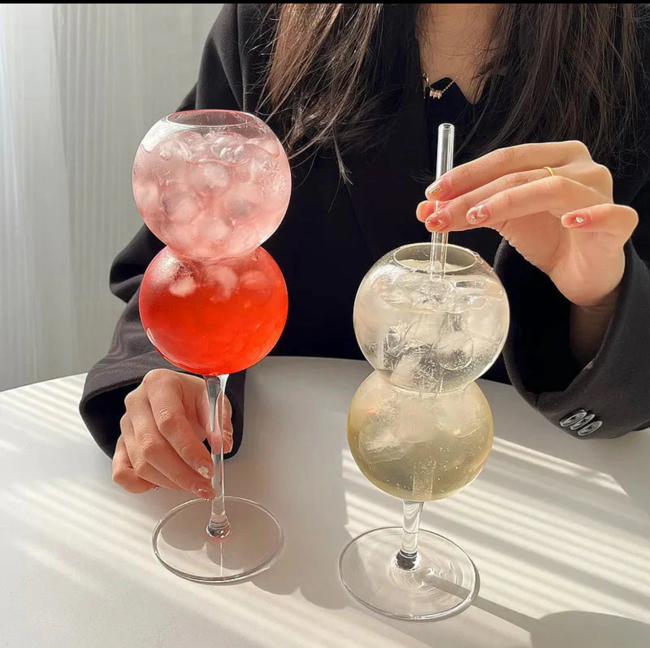 Popsicle Ice Tea Glass With Straw