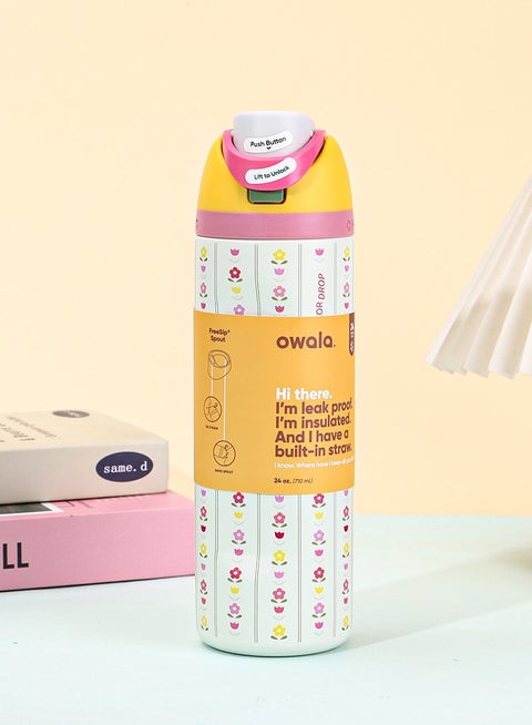 Owala Flower Crown 24oz FreeSip Stainless Steel Water Bottle