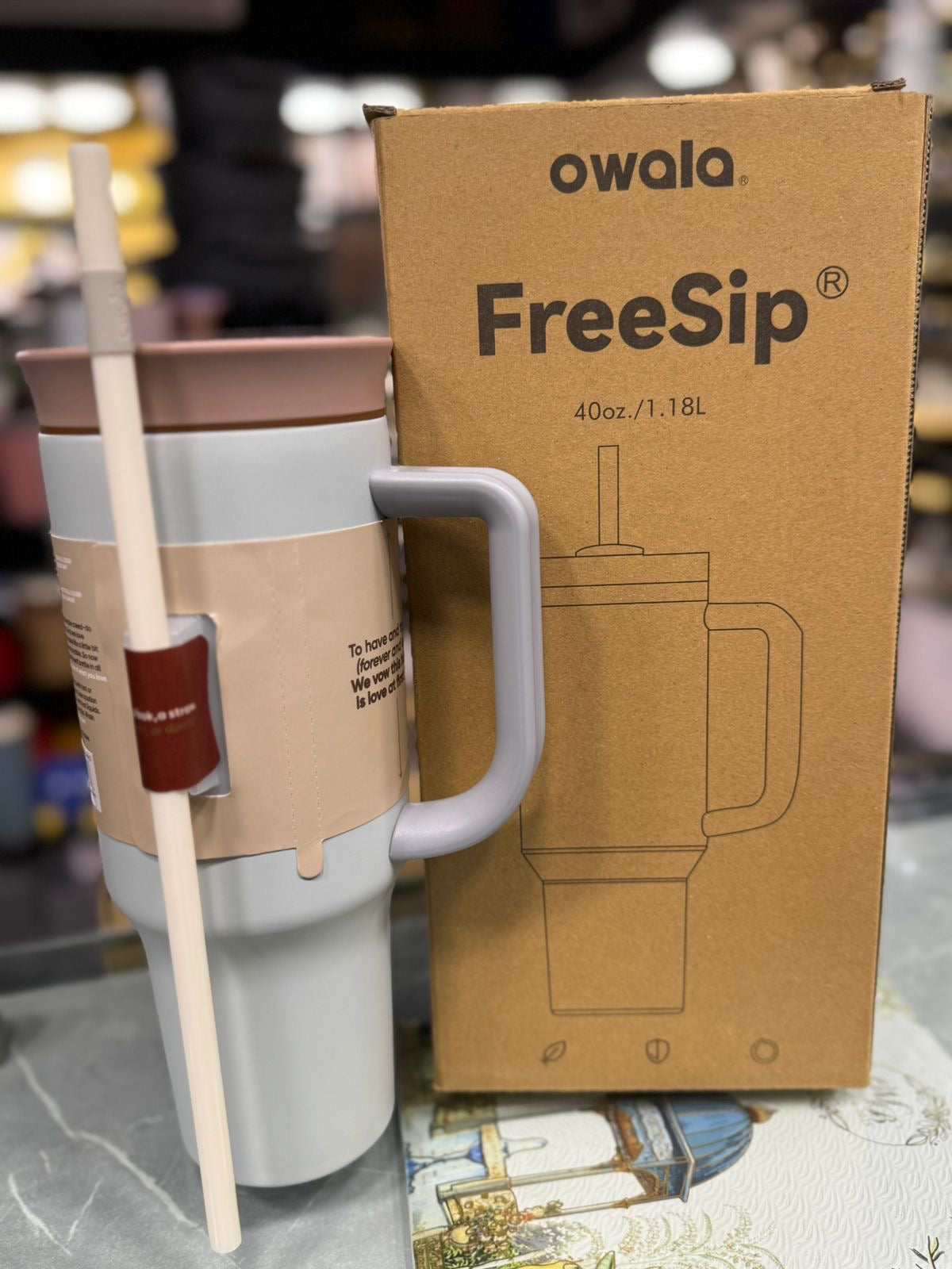 Owala 40oz Stainless Steel Straw Tumbler | FreeSip (Original)