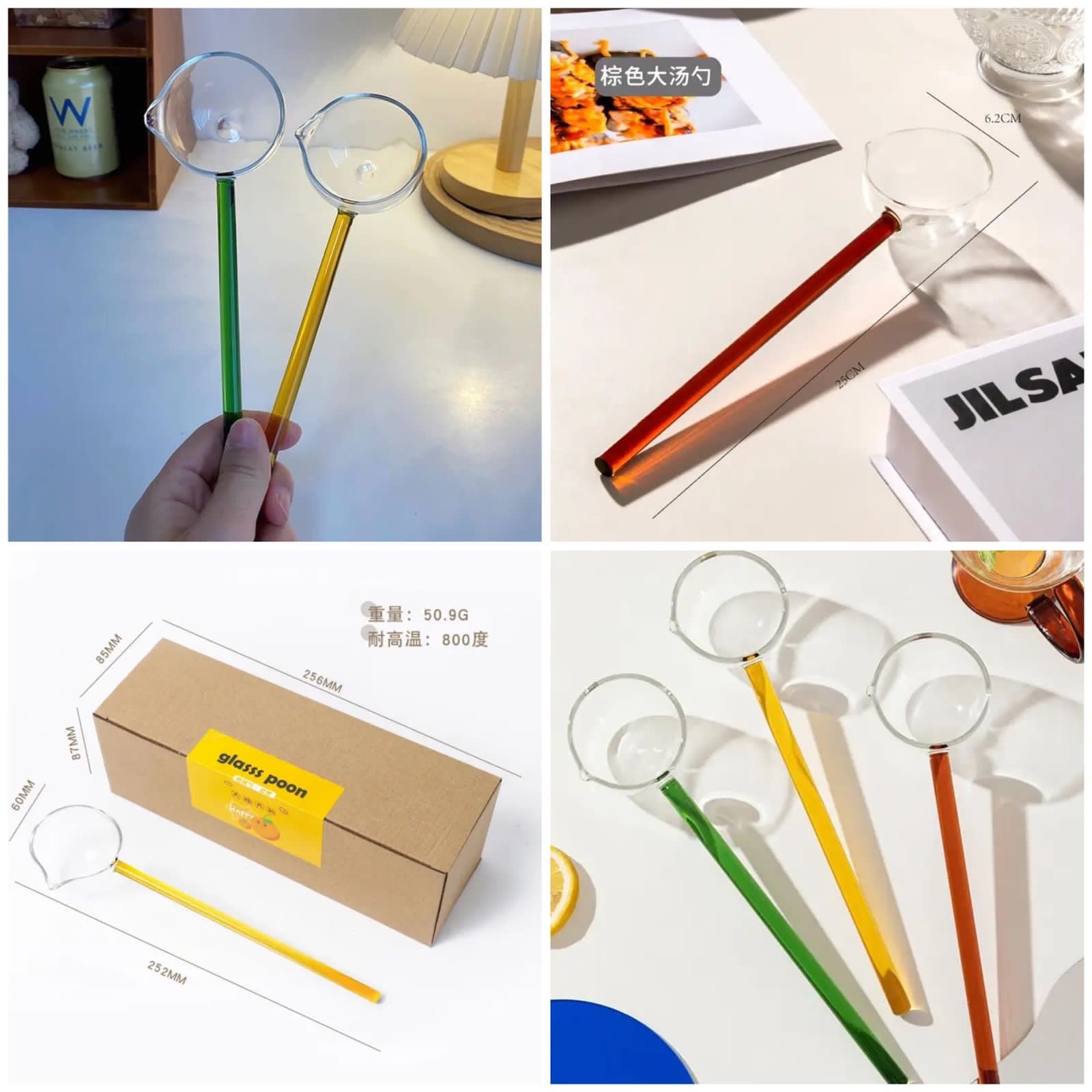 Long Handle Heat Resistant Tadka Spoon Cooking Sauce Gravy Spoon Soup Ladle Spoon for Kitchen Buffet Hot Pot,