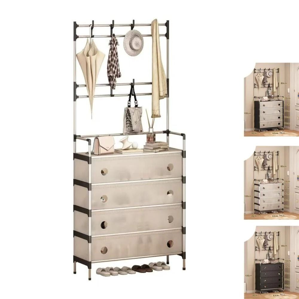 Multi-Functional Shoe Hat & Coat Rack Space-Saving 5 Layer Dustproof Storage Organizer