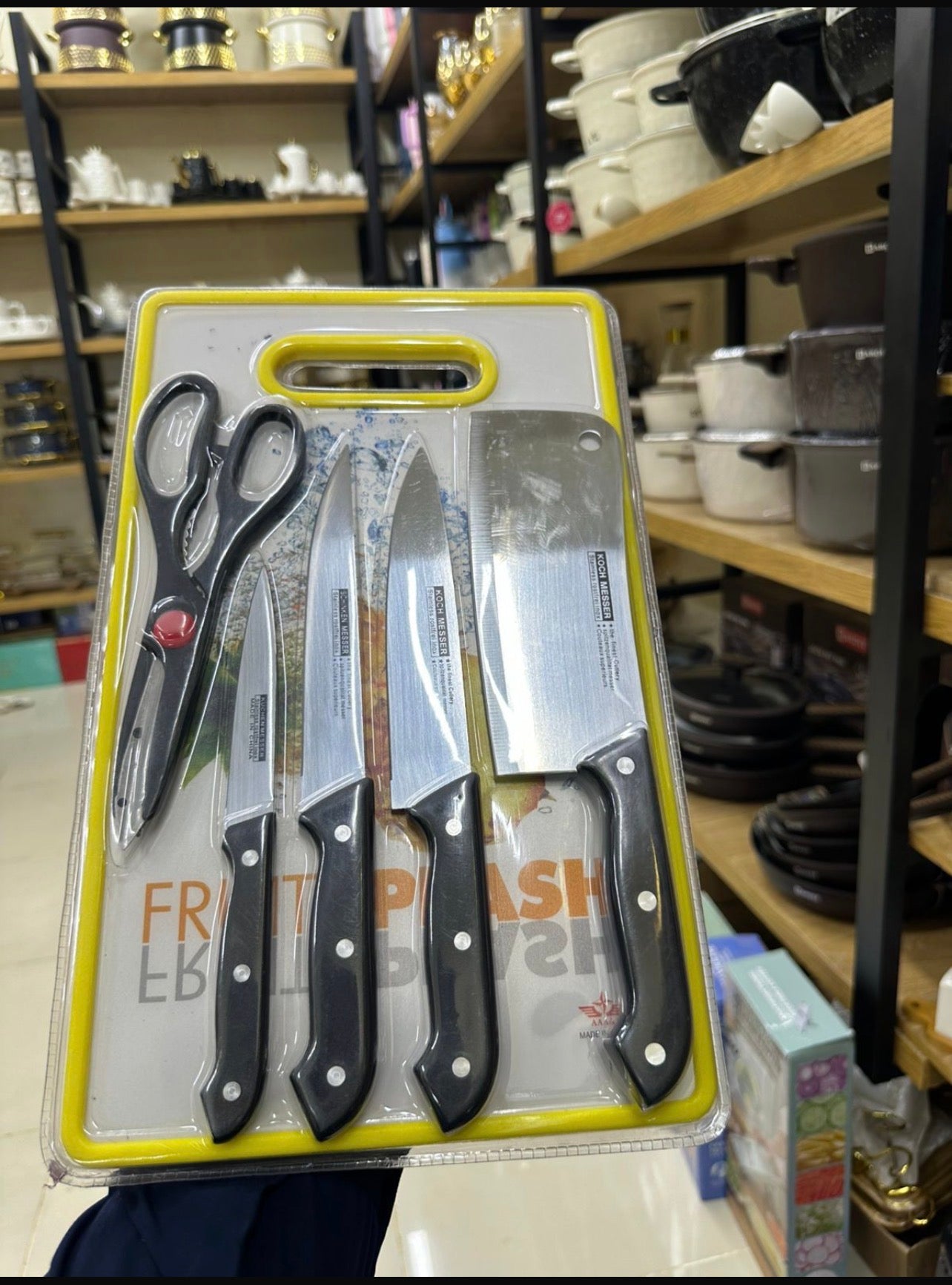Knife Set with Cutting Board 6Pcs