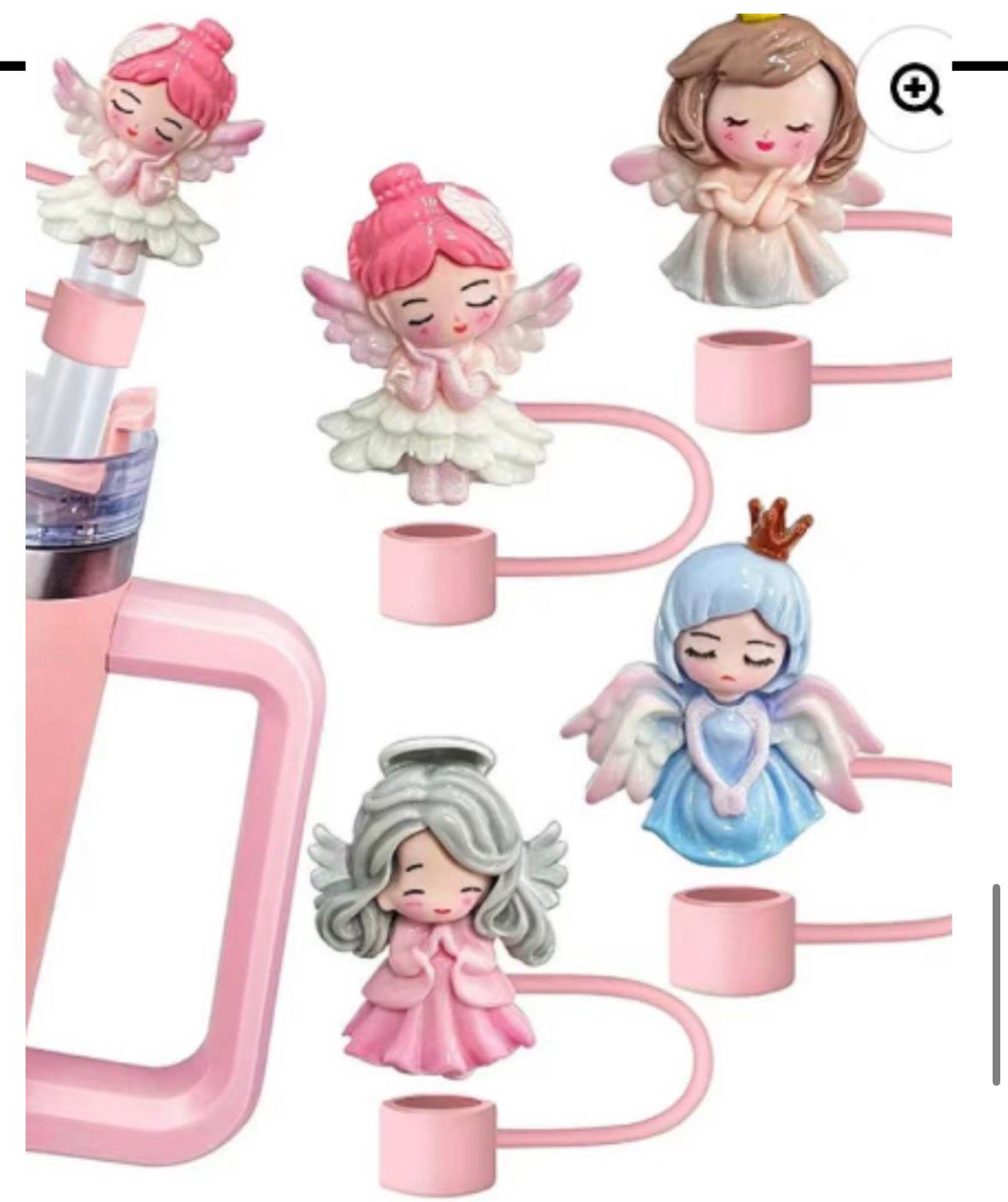 Stanley Doll Straw Stopper Silicone Straw Cover 3D Flower (Random Design)