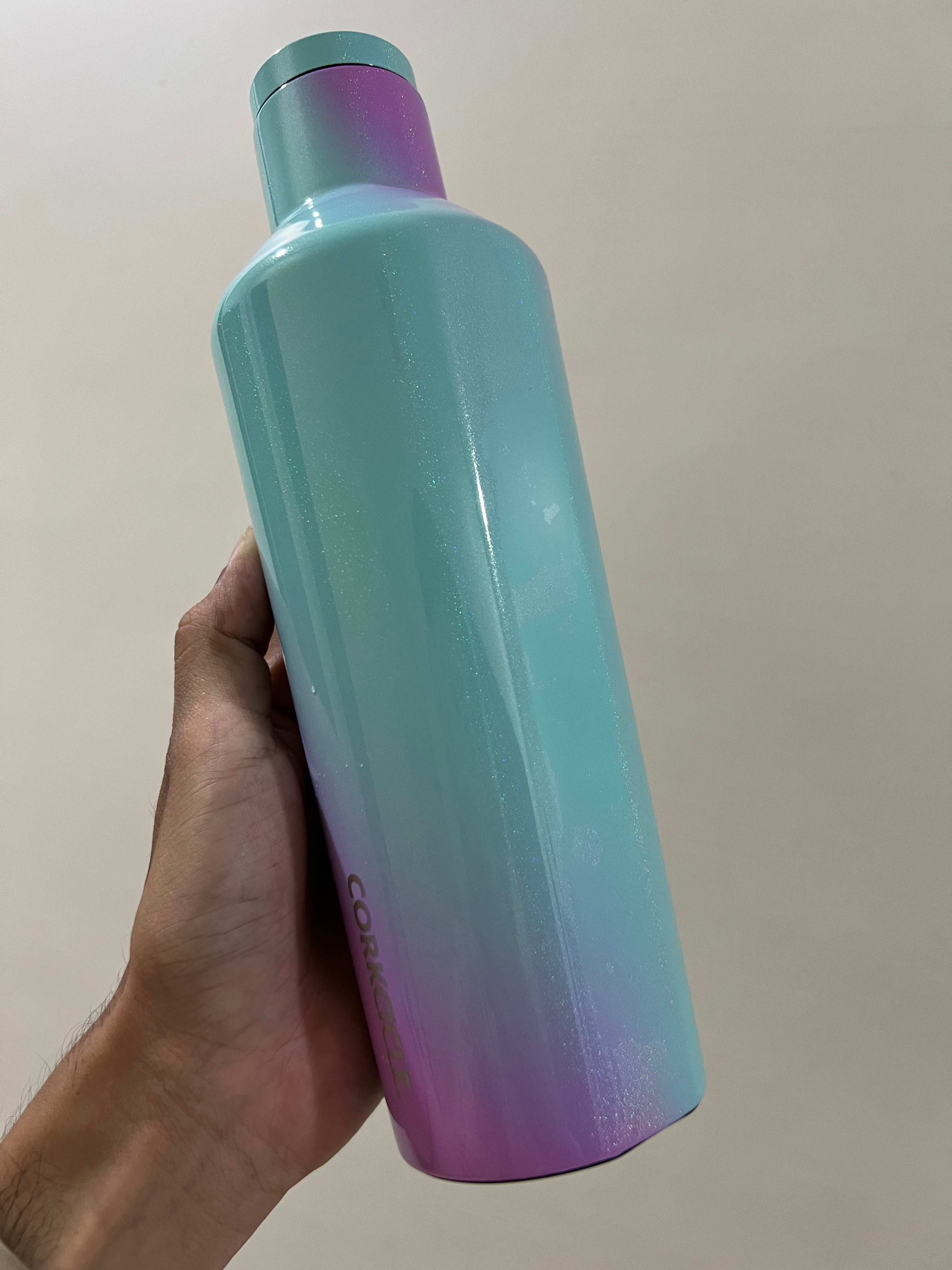 Corkcicle Canteen 16oz - Triple Insulated Stainless Steel Water Bottle | Iridescent Cotton Candy