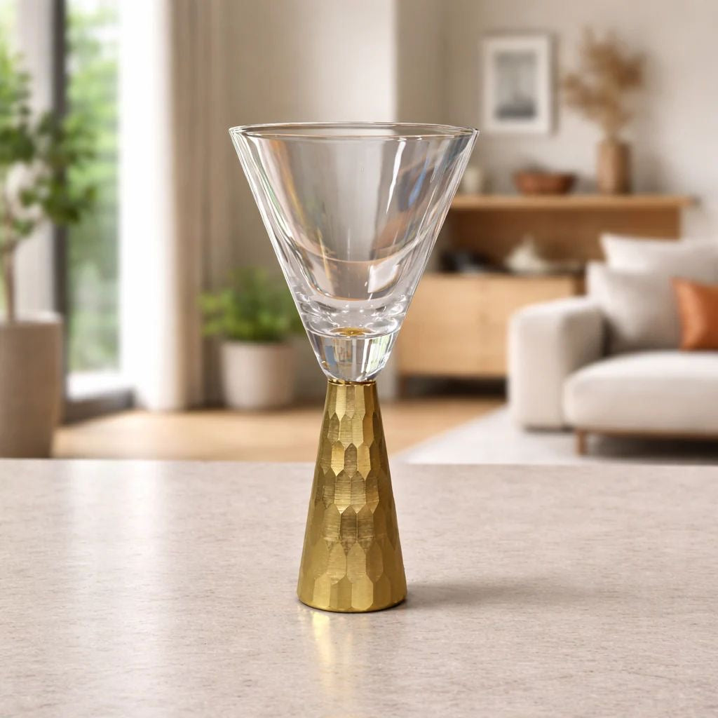 Hammered Cocktail Flutes Glass - 4 Pcs