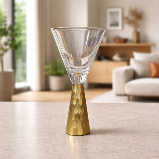 Hammered Cocktail Flutes Glass - 4 Pcs