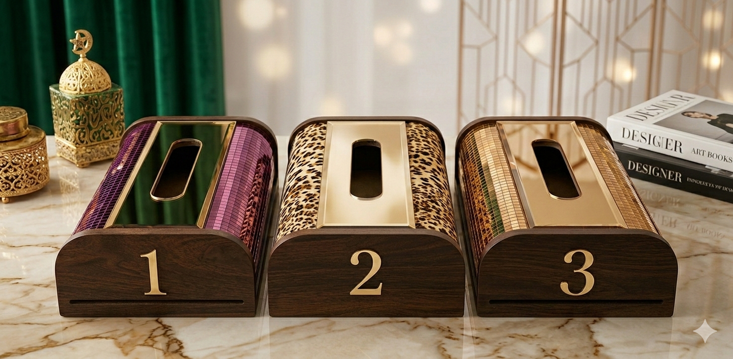 Luxury Mirror & Mosaic Tissue Box Cover