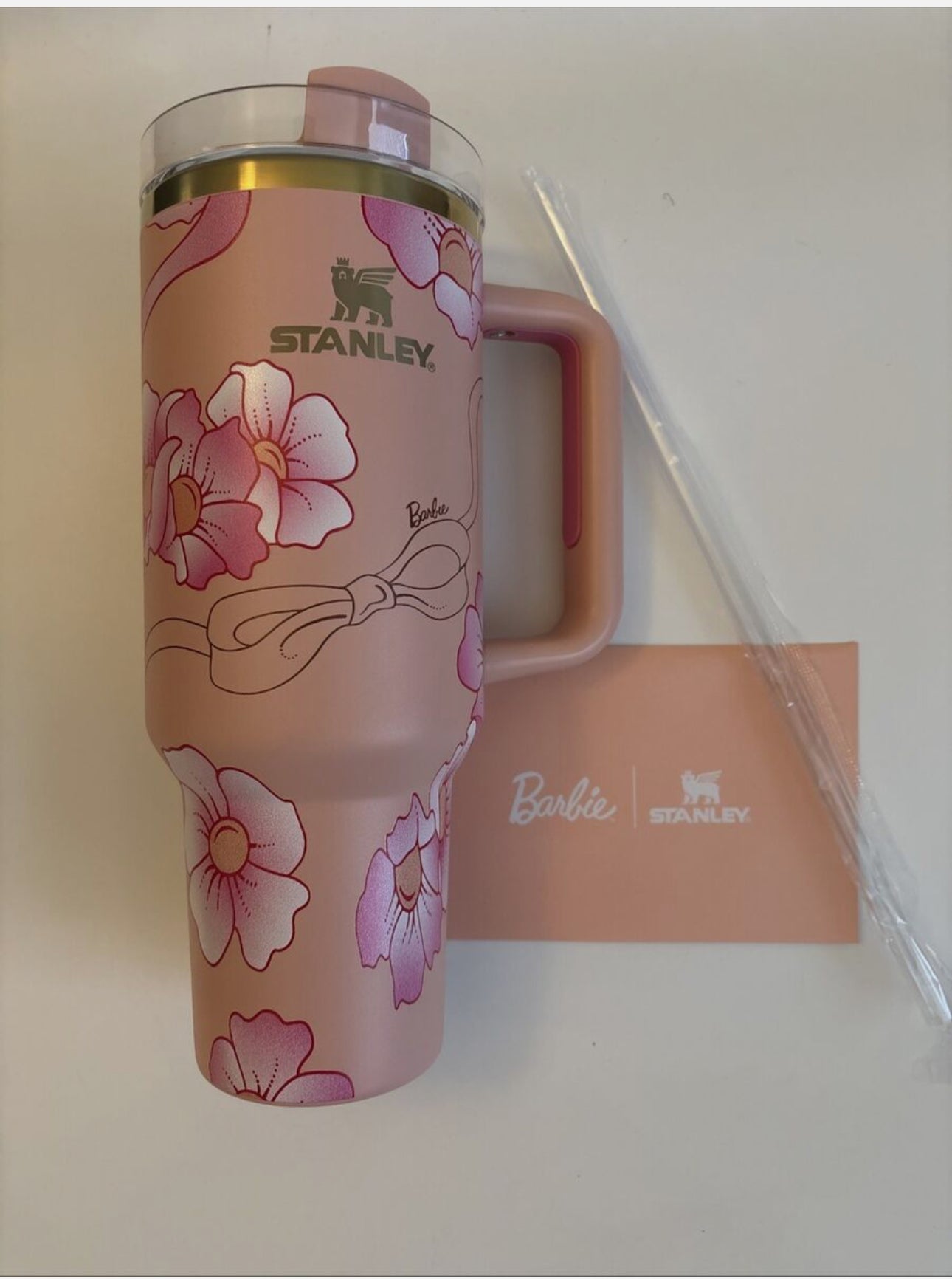 New Barbie x Stanley '80s Just Peachy 40oz Peaches 'N Cream Quencher Tumbler