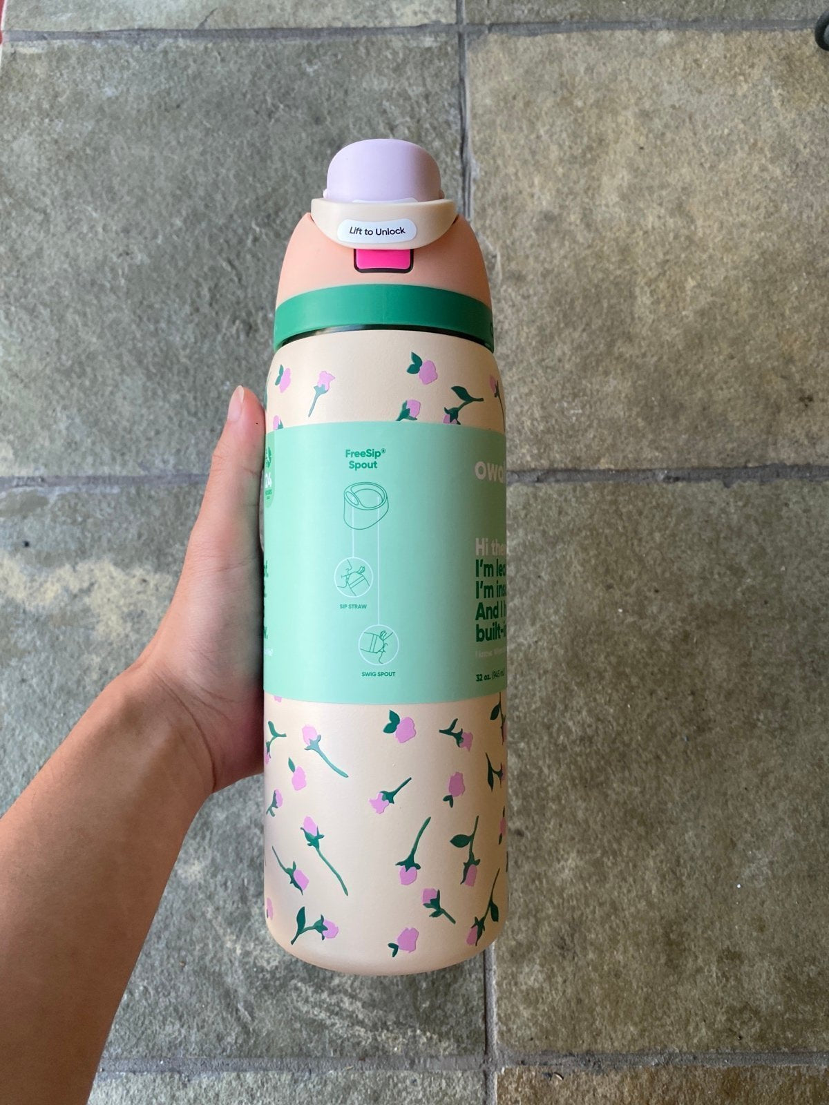 Owala Freesip Water Bottle 24oz Tea Time Rosebud