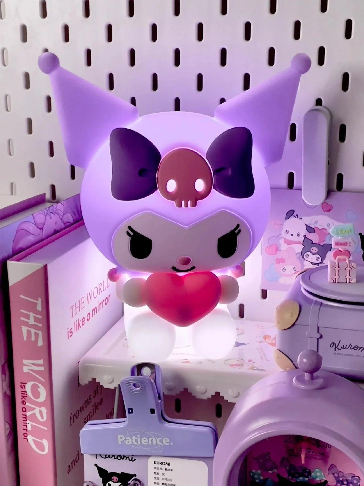 Kuromi Heart Touch Sensor LED Night Light – Color Changing Rechargeable Lamp