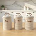 Vintage Metal Canister 3Pcs Set | Cream
