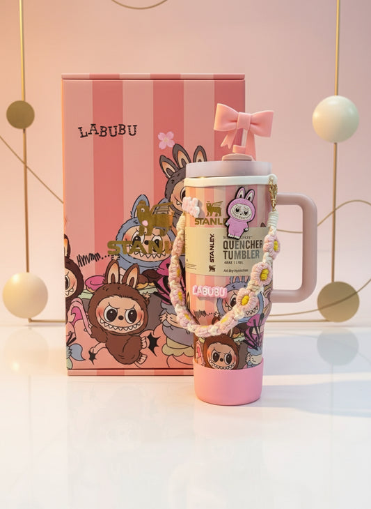 Stanley Labubu Quencher H2.0 FlowState™ Tumbler 40 oz With Labubu Doll Keychain With Accessories