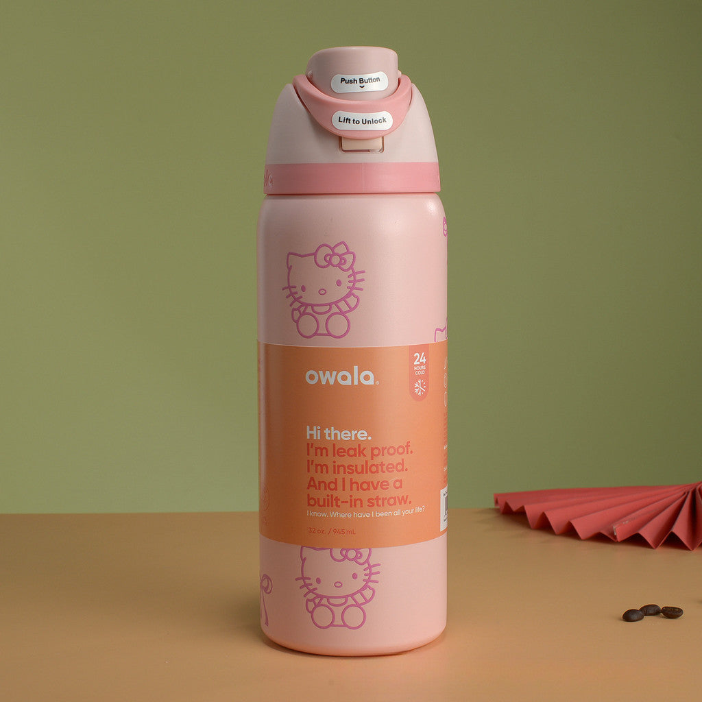 Owala x Hello Kitty FreeSip 32oz Insulated Stainless Steel Water Bottle| Limited Edition