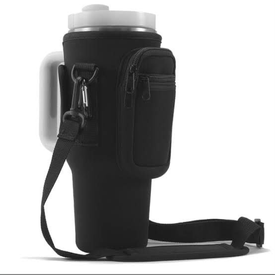 Stanley Bottle Carrier Bag with Phone Pocket Compatible- Fits Stanley 40 oz Tumbler Neoprene Water Bottle Holder Bag with Adjustable Strap Ball Bag for Stanley Cup Accessories