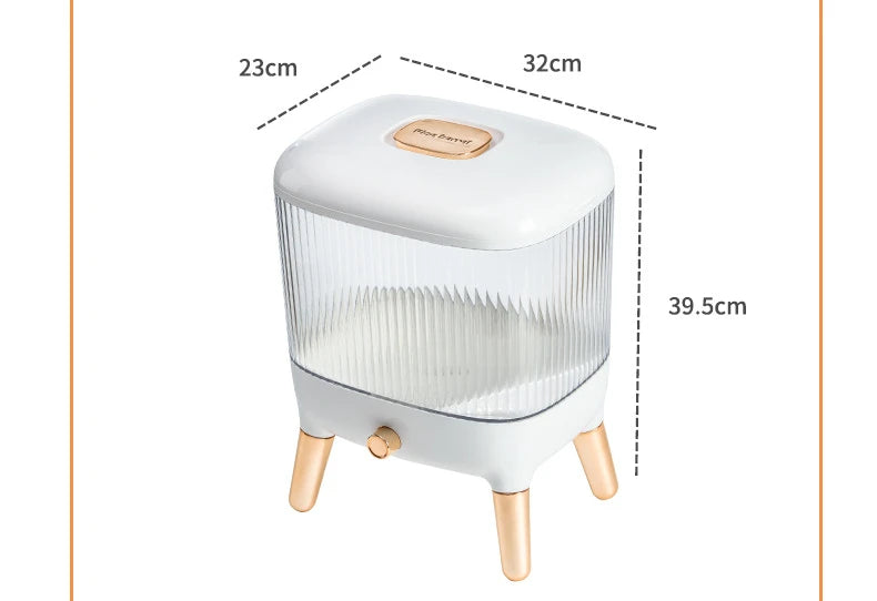 Rice Storage Bucket with Lid Press Type Automatic Rice Output Insect proof and Moisture proof Rice Storage Box