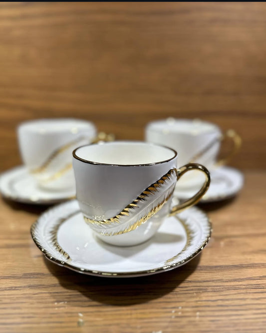 Fine Bone China Cup with Gifts Set and Royal Coffee Mug Tea Set of 6 Cup and Plate Small