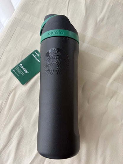 Starbucks x Owala FreeSip Black Limited Edition Stainless Steel Water Bottle (24 oz / 710 ml)