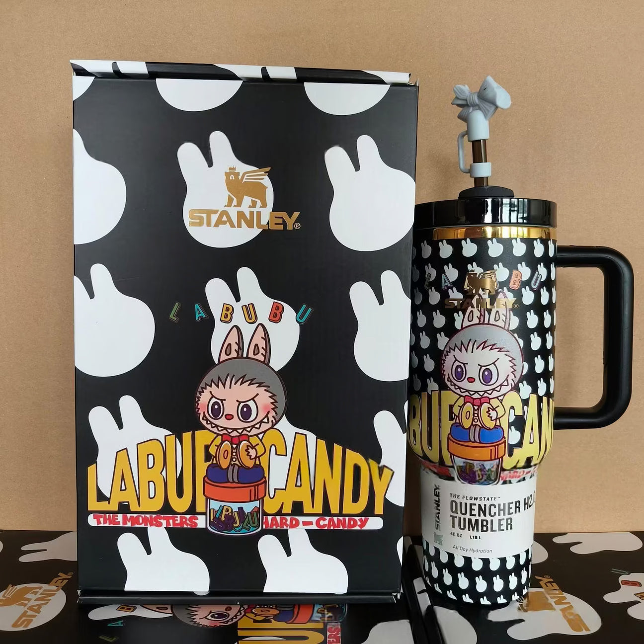 Stanley X Labubu Quencher Flow-State 2.0 Tumbler 40oz with Labubu Doll With Accessories